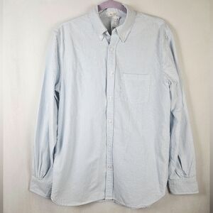 NWT John Galt Stephanie Blue & White Striped Oversized Button Down Shirt OS